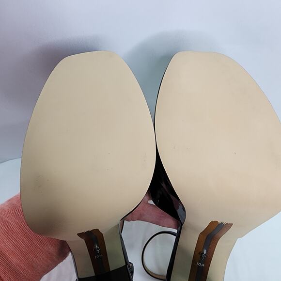 Sam Edelman Kori Black Patent Faux Leather Sexy Peep Toe 6" Platform Heel New - Picture 12 of 16